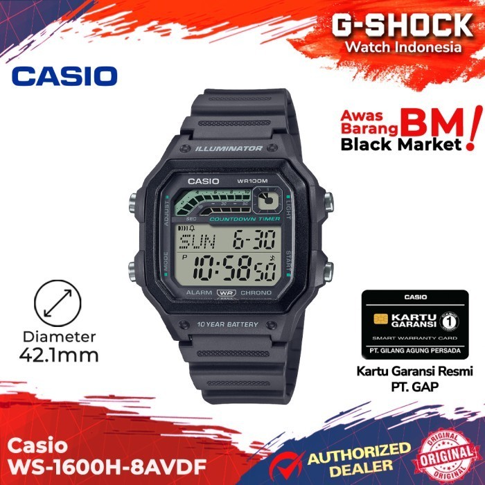 Casio General Ws-1600H-8Avdf Ws-1600H Ws-1600 Ws1600H Ws 1600H Termurah Terlaris Promo
