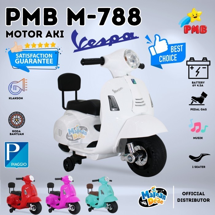 Mainan Motor Aki Anak Pmb 788 M788 M-788 / Pmb 399 Box Vespa Lisensi