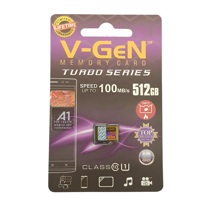 V-Gen Microsd Turbo 512Gb Class 10 Memory Card Micro Sd Vgen