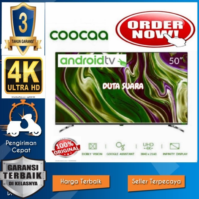 Coocaa Led Tv 50 Inch 50S5G Android Smart Tv 4K Free Breket Led 50 Inc