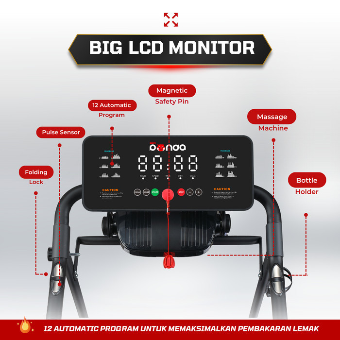 Motorized Treadmill Listrik Redpanda Neo-583 Massage Murah Multifungsi