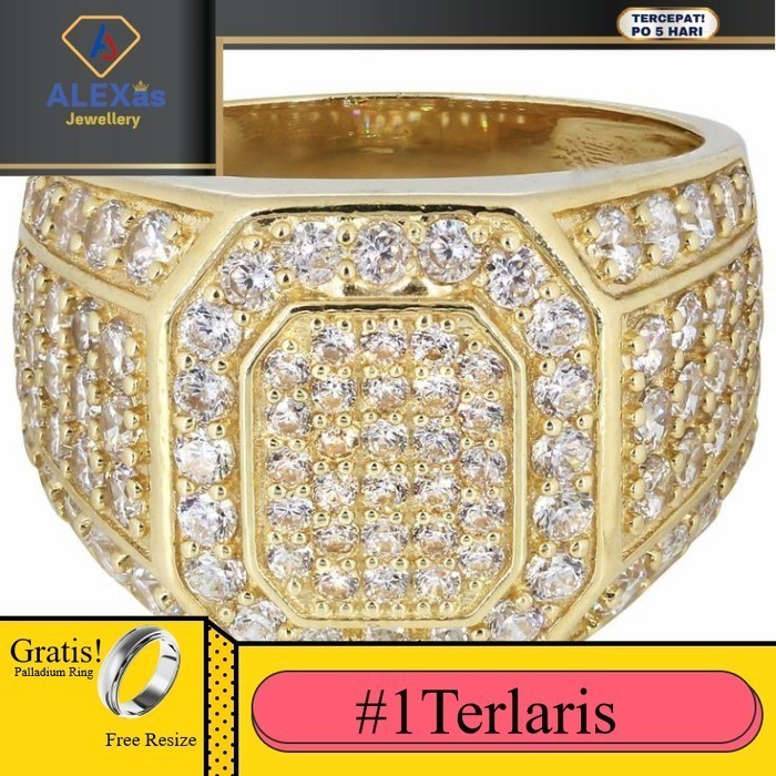 Cincin Berlian Pria Ring Natural Diamond Alexas Berlian Palladium