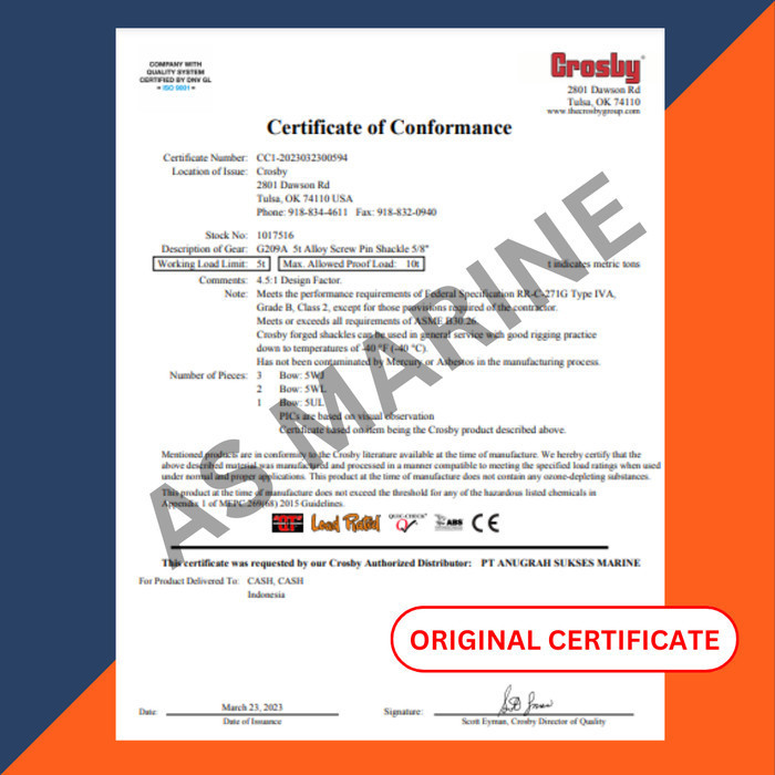 Crosby Shackle Omega G2130 1 Inch