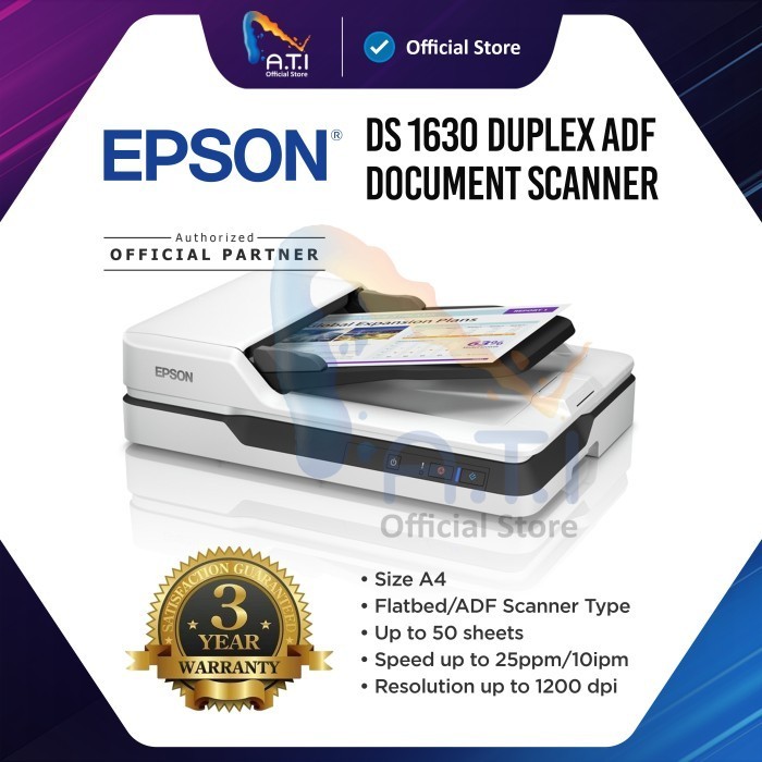 Epson Scanner Ds1630 Workforce Ds 1630 Duplex Adf
