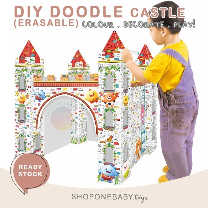 

Jkt 3D Diy Doodle Painting Castle Kids Cardboard Mainan Colouring Anak