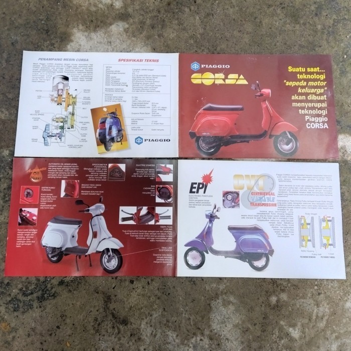 

Brosur Iklan Asli Penampang Mesin Vespa Corsa Original Nos