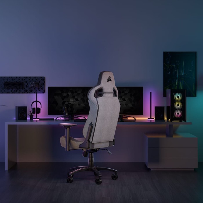 Corsair T3 RUSH Fabric Gaming Chair - Kursi Gaming dengan Dukungan Bantalan Leher dan Lumbal
