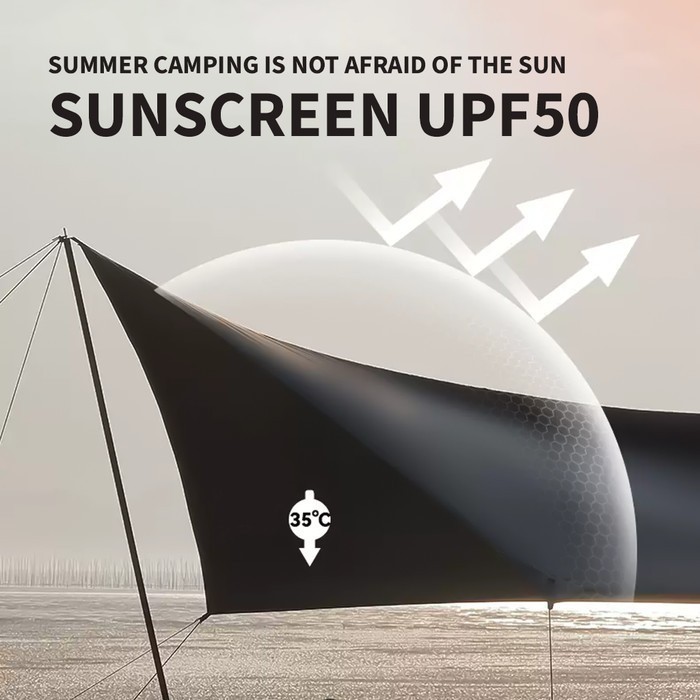 Blackdog Kanopi Flysheet Hexagon Tarp Bd-Tm003 Canopy Large