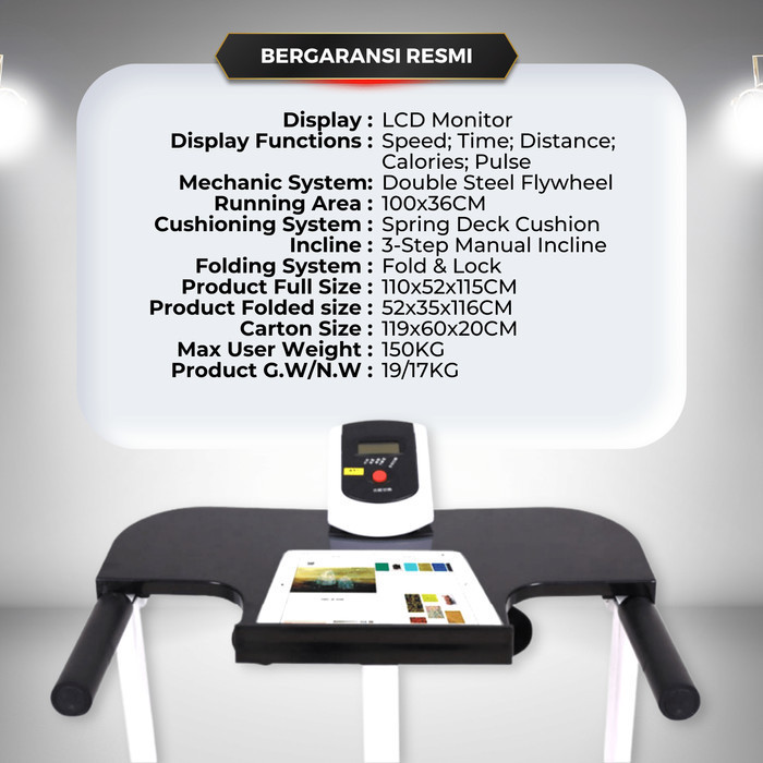 Free Ongkir + Rakit Surabaya Sekitar - Manual Treadmill Redpanda 131