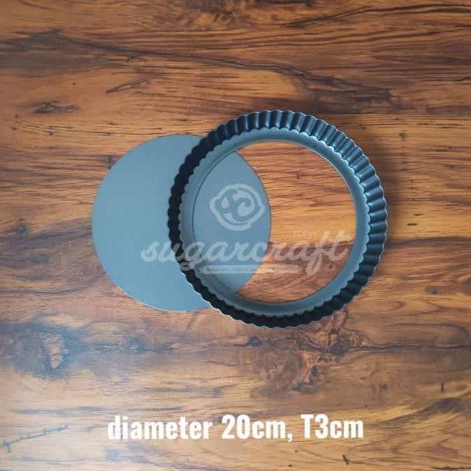 Loyang pie bongkar pasang anti lengket 20cm tinggi 3cm