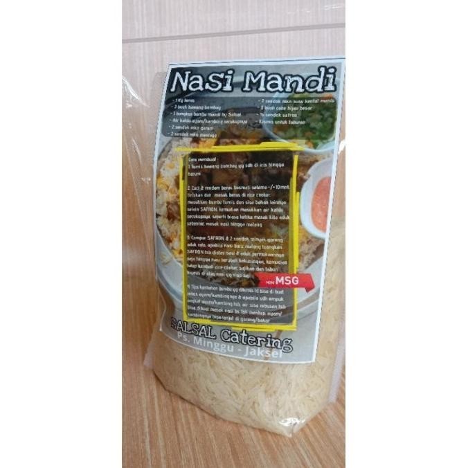 

Paket Instan Beras Basmati 500gr Plus Bumbu dan Kismis kebuli kabsah TK