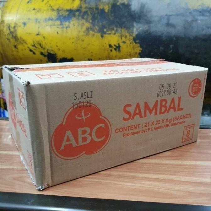 

Saos Sambal ABC Asli Sachet - 1 Dus/Karton isi 21 Pak x 22 Sachet @8gr H24M