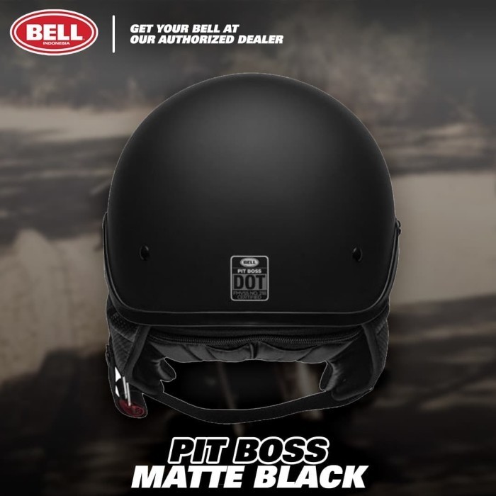 Helm Bell Pit Boss Matte Black Open Face Cruiser Termurah Terlaris Promo