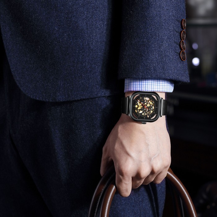 Jam Tangan Pria Biden Anti Air Stainless Steel Strap Mekanik Otomatis Termurah Terlaris Promo