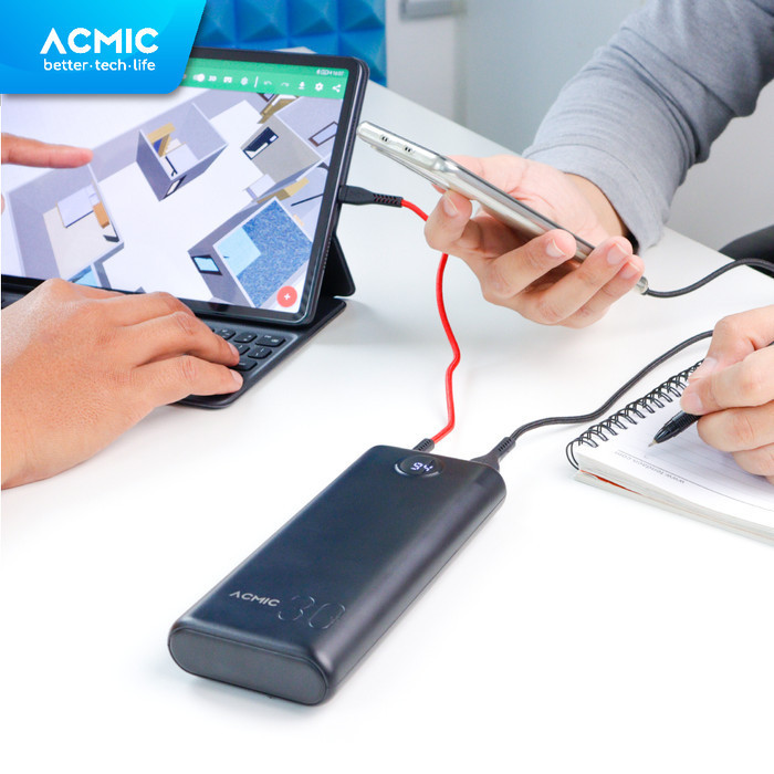 Acmic Digimax 30000Mah Digital Aicharge Power Bank (Qc4 + Pd + Vooc)