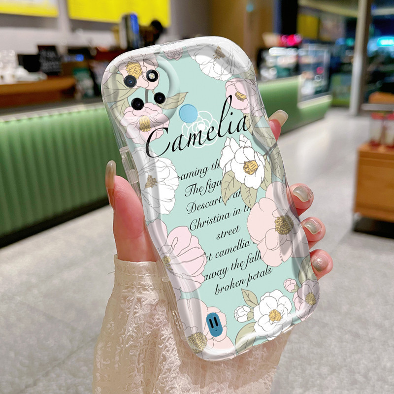 Casing Hp Realme C21Y Realme C25Y Case huruf Casing ponsel bunga HP lembut Softcase Anti Drop siliko