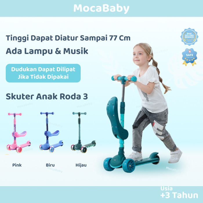 Skuter Anak Scooter Anak Roda 3 Skuter O Dengan Lampu Dan Musik