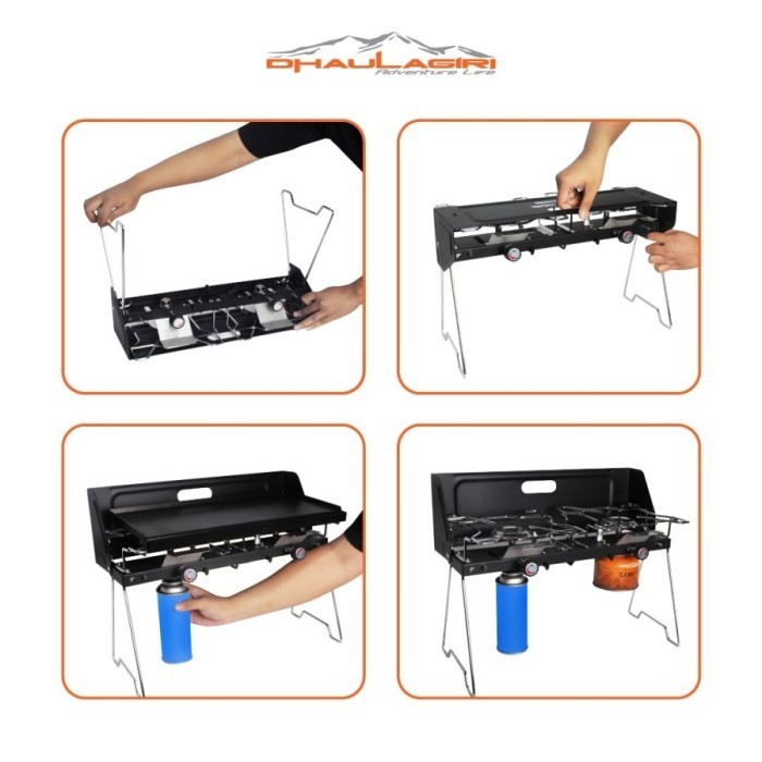 Dhaulagiri Camping Stove Twin Burner With Grill Plate