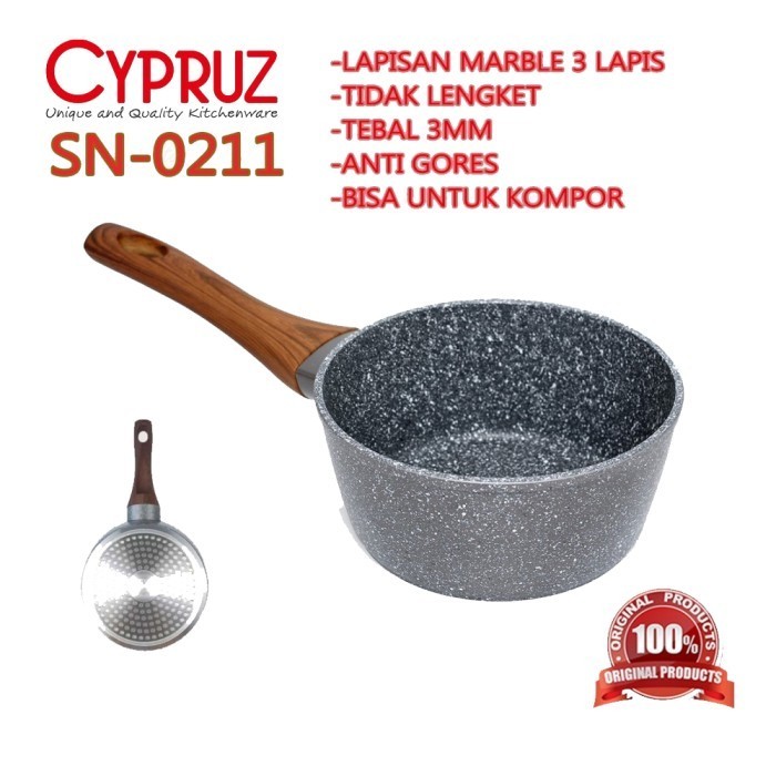 Pan Set Marble Cypruz Cyprus 4 Pcs Panci Wajan Pengorengan Induksi