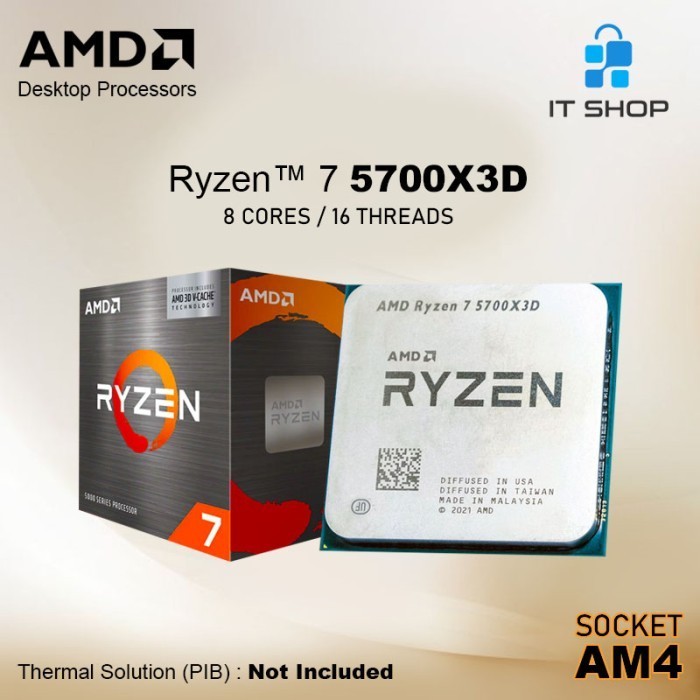 Processor Amd Am4 Ryzen 7 5700X3D Box Termurah Terlaris Promo