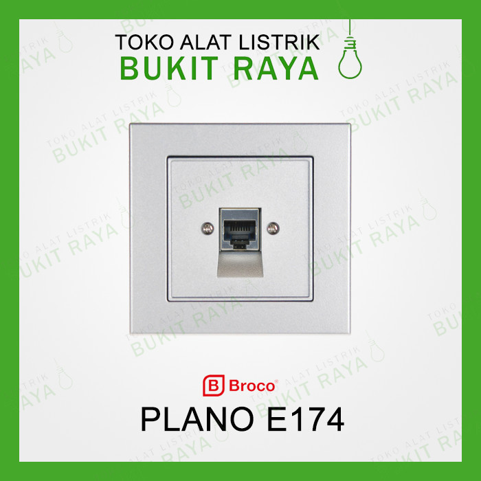 TERMURAH - E174 Broco Plano Stop Kontak Data Cat.5e (RJ45) Single Network Socket