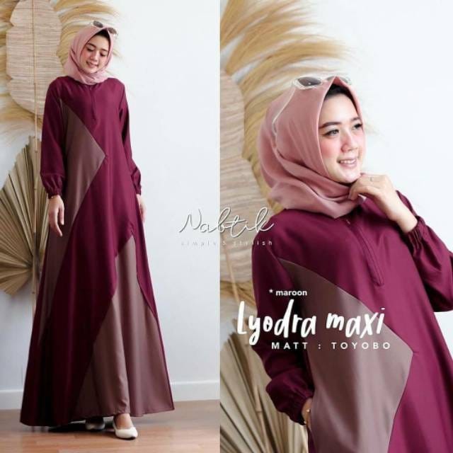 Gamis terbaru model baju lebaran Jumbo LD 130 dress syar'i jumbo