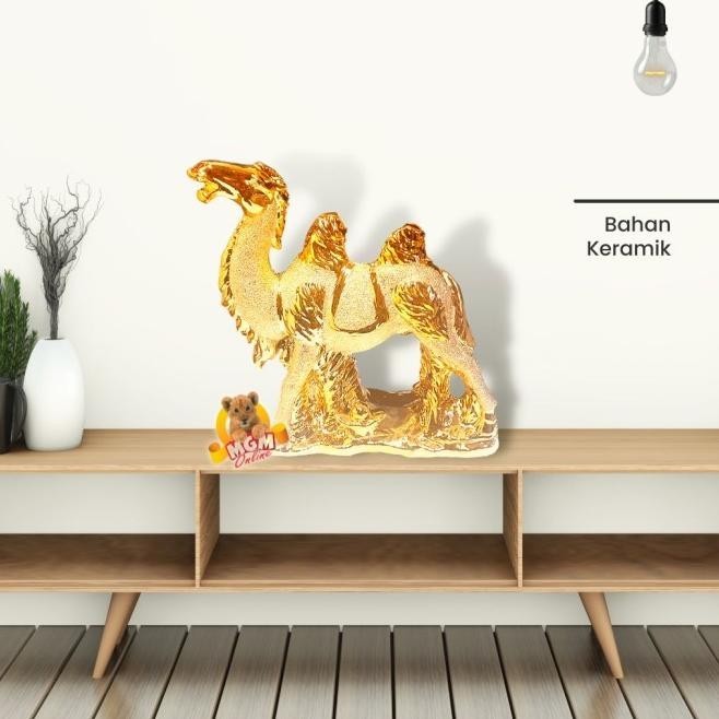 Onta Keramik pajangan Emas Camel Gold GOLDEN Coin Timur Tengah rickostore