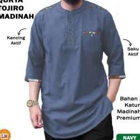 Baju Koko Pria Muslim Qurta Tojiro Katun Madinah Premium M-Xxl / 28051
