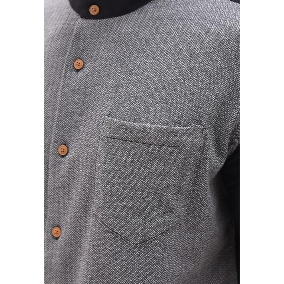 Men'S Top Kemeja Koko Lengan Pendek Comfort Fit Zahra - Black