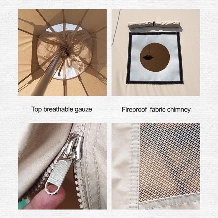 Tenda Glamping Naturehike Nh20Zp002 Profound Tent 9.6 Cotton Pyramid