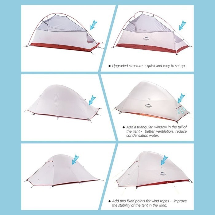 Tenda Naturehike Tent Cloud Up 3 2018 Nh18T030-T 20D