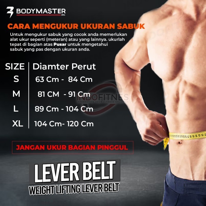 Bodymaster Lever Belt 10Mm Bm-A880 Weightlifting Sabuk Gym Fitnes