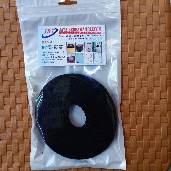 

VELKRO STRAP/PENGIKAT KABEL ORGANIZER 1CM WARNA HITAM PANJANG @10METER