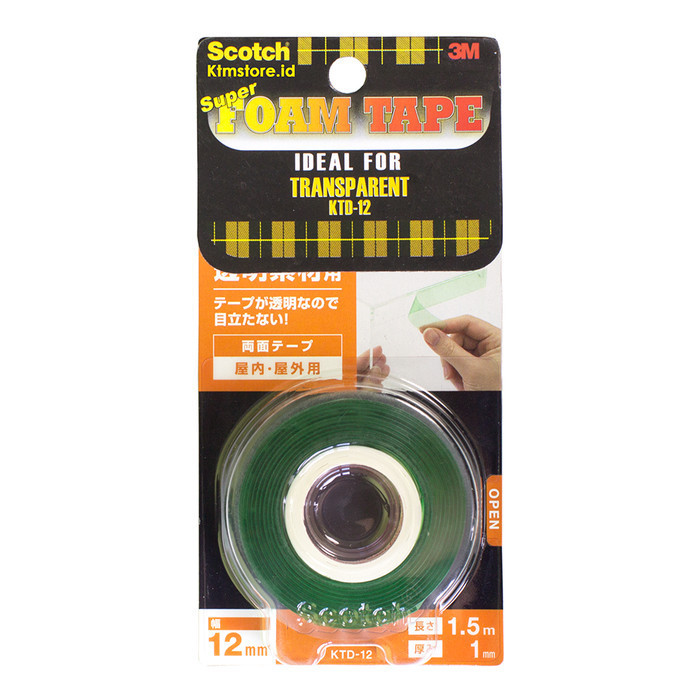 

DOUBLE TAPE SUPER STRONG TRANSPARANT DAYA REKAT KTD-12 3M SCOTCH