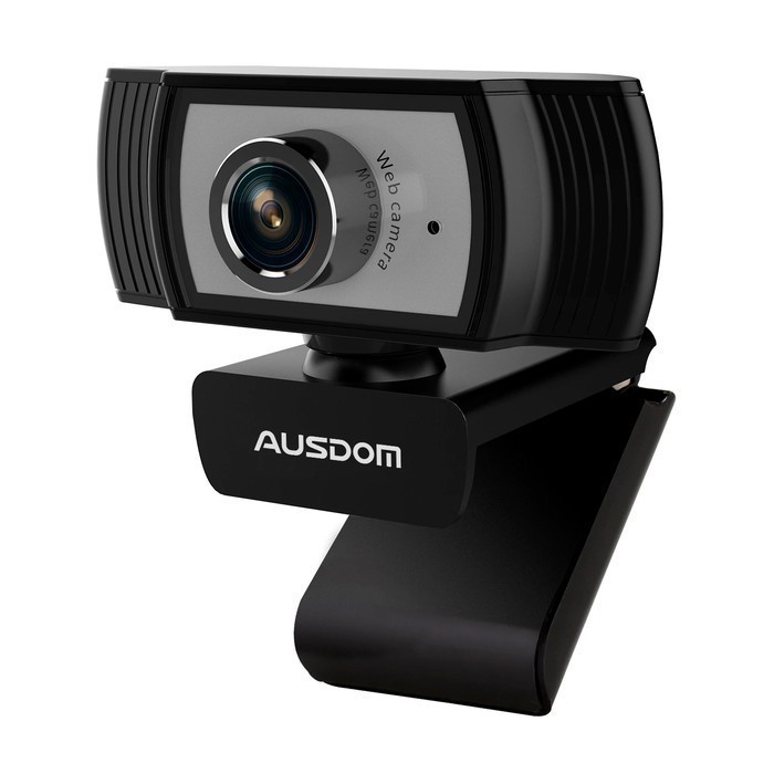 Ausdom AW33 Webcam 1080P dengan Mikrofon Fokus Manual Hitam