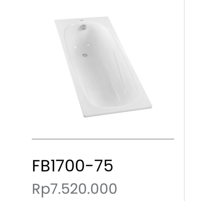 BATHUB TOTO BAK MANDI KUALITAS 1 KODE FB1700-75