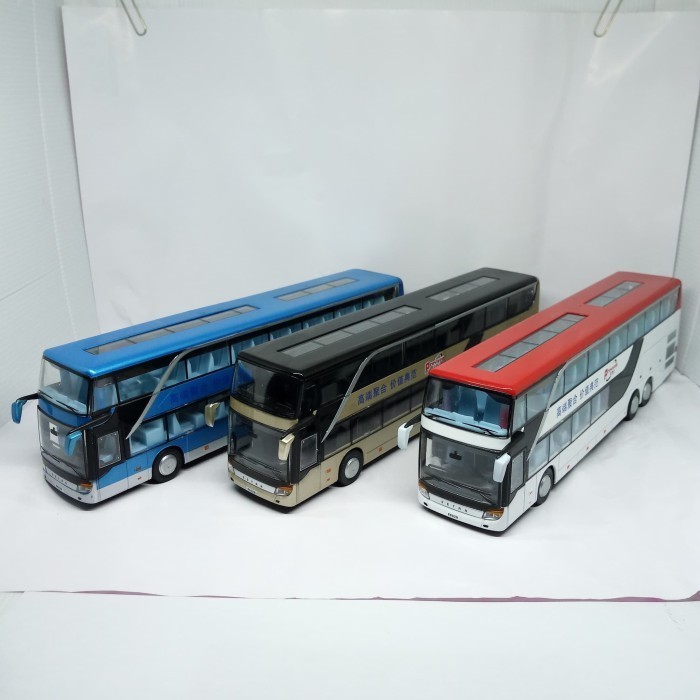 MINIATUR DIECAST BUS DOUBLE DECKER MOBIL MOBILAN BESI BISA MAINAN ANAK