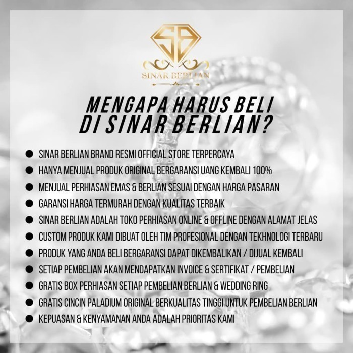 Sinar Berlian Jewellery-Cincin Emas Berlian Asli Eropa 10Gram