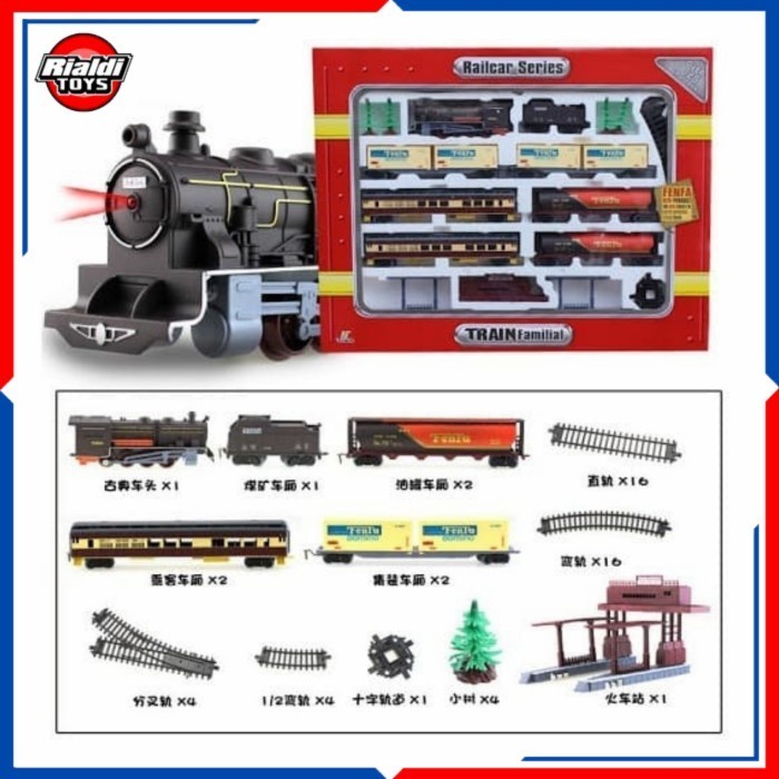 MAINAN KERETA API FENFA WARNA MERAH UKURAN BESAR REL ANGKA DELAPAN