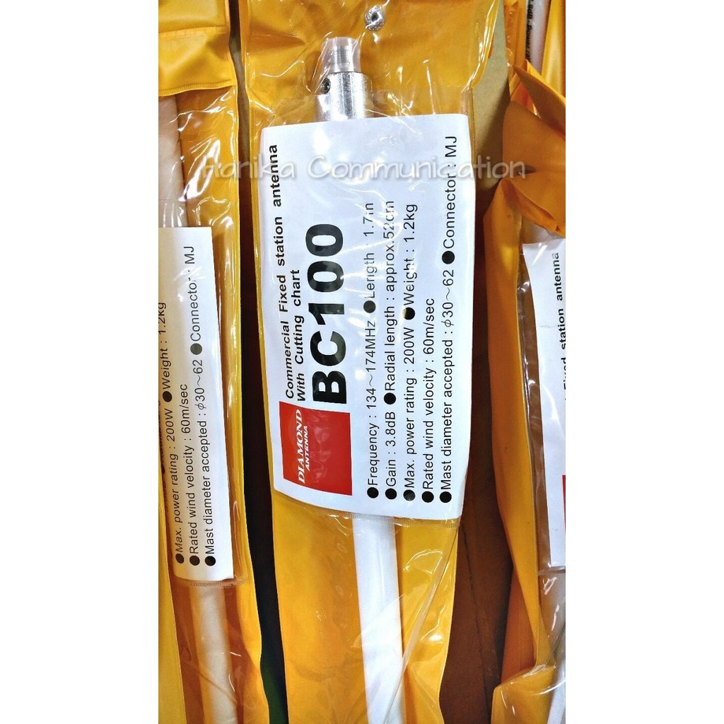 Diamond Antenna Bc100 Antena Radio Rig Gedung Rumah Base Vhf 136-174