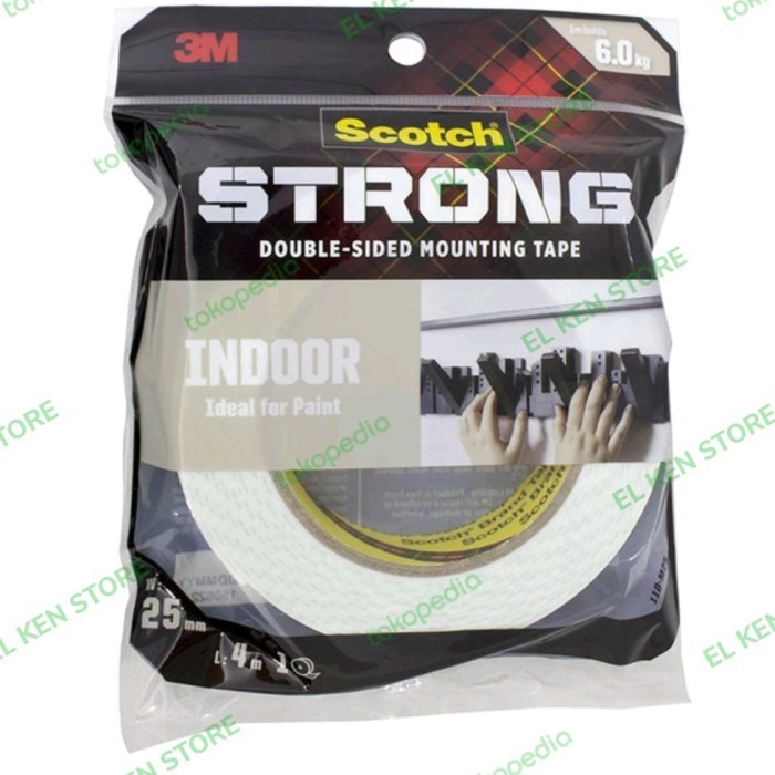 

JUAL Scotch indoor / Double tape 3m mounting / Kuat beban 7kg 24mm x 3m