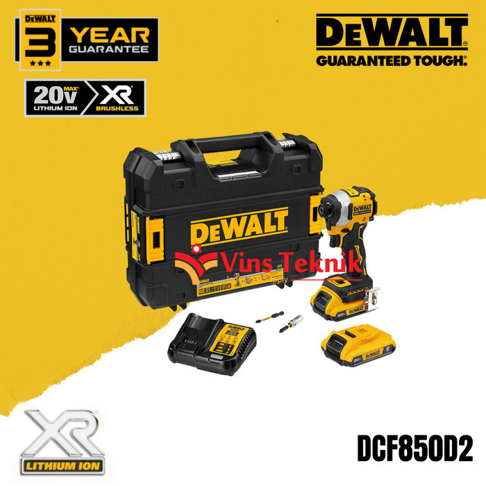 Brushless Impact Screw Driver Bor Obeng Cordless Dcf850 Dewalt Dcf 850