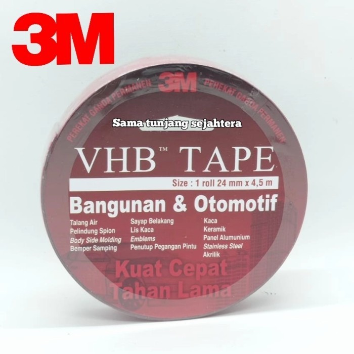 

HOT PROMO 3M VHB DOUBLE TAPE 1" X 5 M (HITAM MERAH)