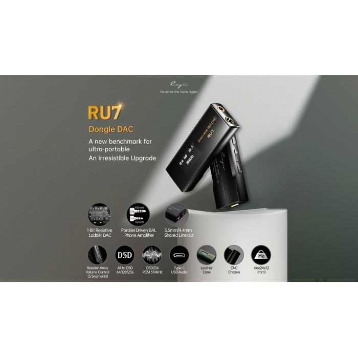 Cayin Ru7 Ru 7 Portable Hi-Fi Discrete 1-Bit Usb Dongle Dac Amp Dongle