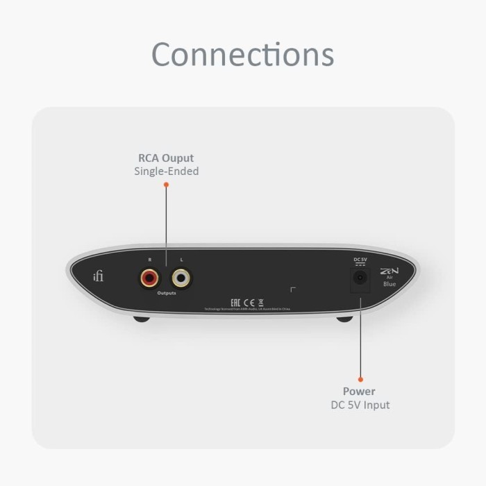 Ifi Zen Air Blue Hi-Res Bluetooth Audio Receiver Streamer Desktop Dac