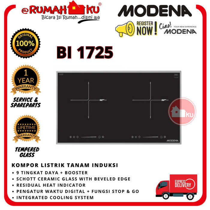 Modena Bi 1725 Kompor Listrik Induksi Tanam