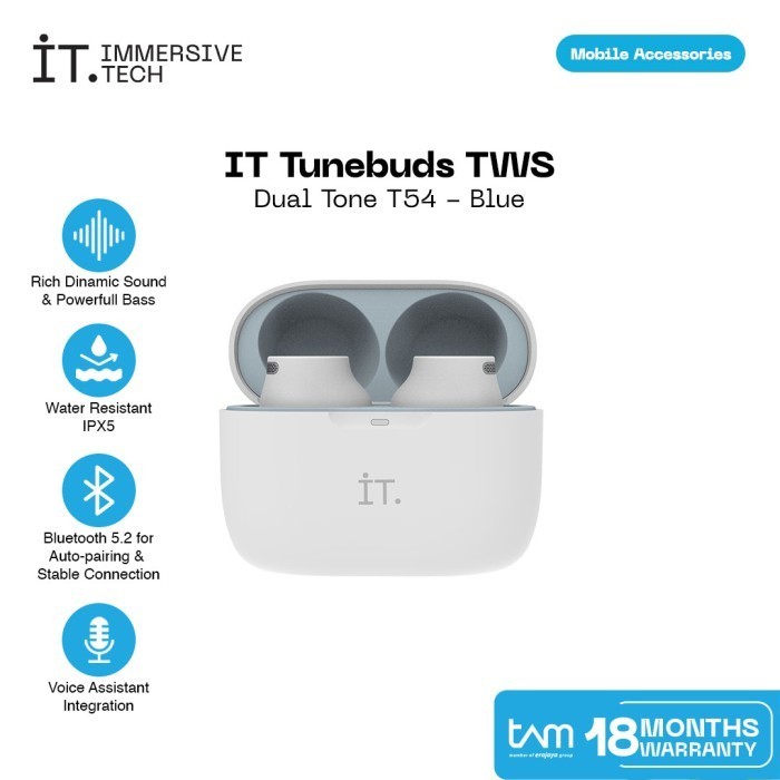 It Tunebuds Tws Dual Tone T54 - Blue