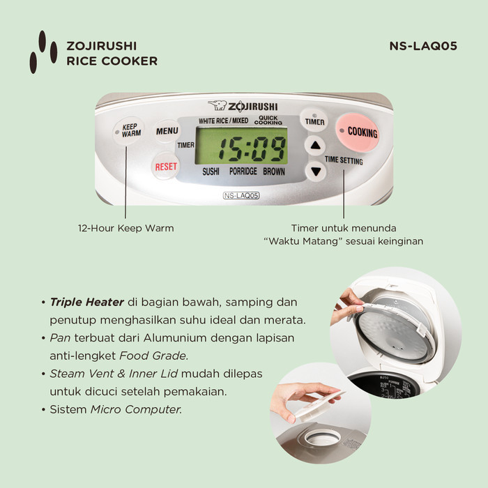 Rice Cooker 0.5 Liter Zojirushi Ns-Laq05