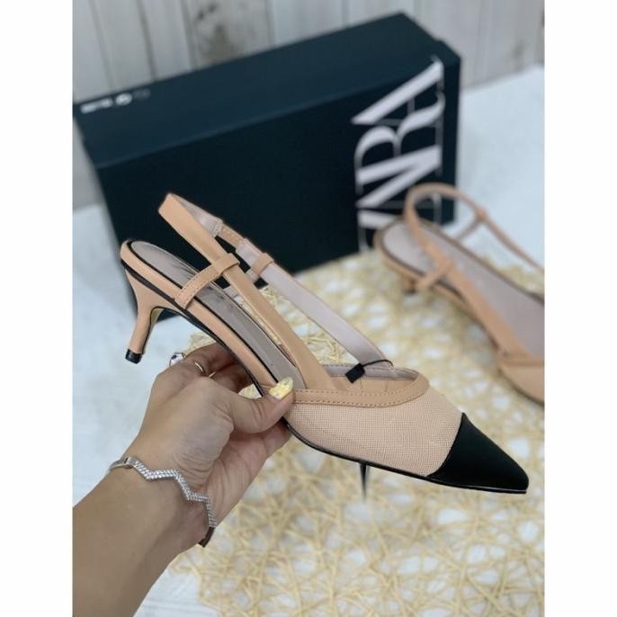 Sepatu | Shoes | Wanita | Zara Zs091 Zara Mesh Slingback Heels Ori Pre