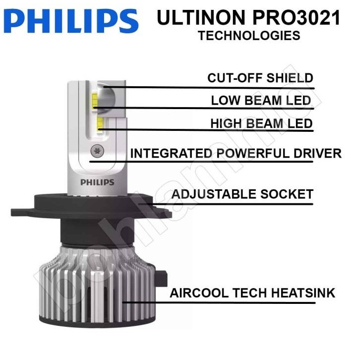 Lampu Led Xpander Philips Ultinon Pro3021 Headlamp H4 Hi/Lo